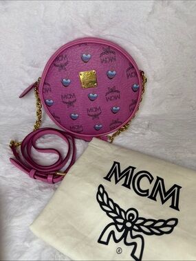 MCM Rare Sweet Pink Tambourine Crossbody Bag